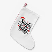 Santa Baby Schwangerschaft Ankündigung Weihnachten Kleiner Weihnachtsstrumpf (Vorderansicht (hängend))