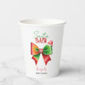 Santa Baby shower bow and Santa hat Christmas Pappbecher (Vorderseite)