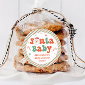Santa Baby Shower Favor Runder Aufkleber