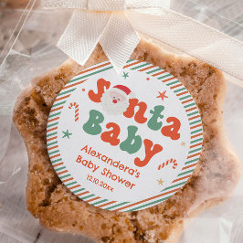 Santa Baby Shower Favor Runder Aufkleber