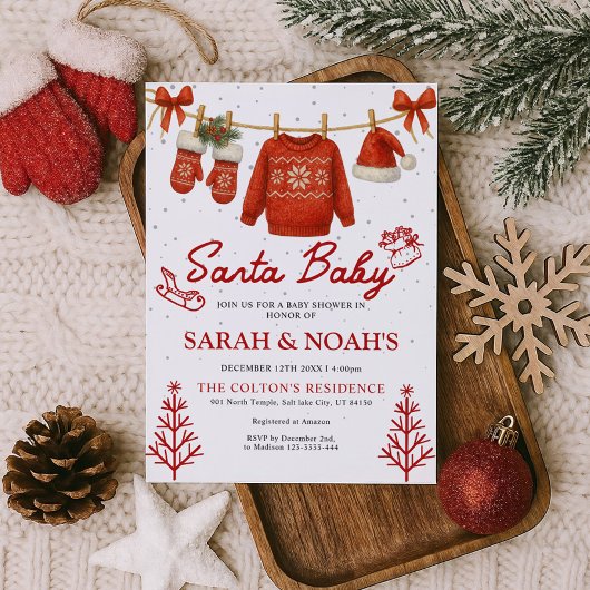 Santa Baby Shower Invitation Einladung