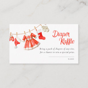 Santa-Baby-Shower-Mädchen-Windel-Raffle Begleitkarte