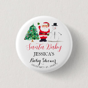 Santa Baby Shower Rot Süß einfache Danke Button