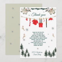 Santa-Baby-Shower-Weihnachts-Themen-Dankeskarten