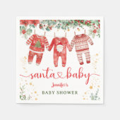 Santa Baby Shower Weihnachtsmann Paper Napkin Serviette (Vorderseite)
