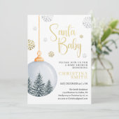 Santa Baby Snowflake Winter Wonderland Babydusche Einladung (Stehend Vorderseite)