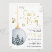Santa Baby Snowflake Winter Wonderland Babydusche Einladung (Vorne/Hinten)