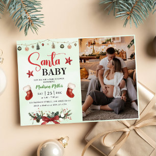 Santa Baby Strumpf Weihnachts Winter Baby Dusche Einladung