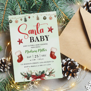 Santa Baby Strumpf Weihnachts Winter Baby Dusche Einladung