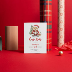Santa Baby Süßer Bär Weihnachten Baby-Einweihungsp Einladung