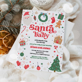 Santa Baby Traditionelle Weihnachtsdusche Einladung