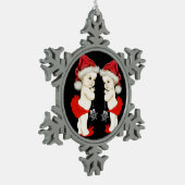 Santa Baby Twin Baby Girl Weihnachten Schneeflocken Zinn-Ornament (Links)