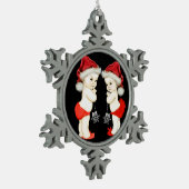 Santa Baby Twin Baby Schneeflocken Zinn-Ornament (Links)