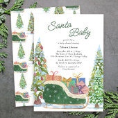 Santa Baby Vintag Sleigh Baby Dusche Einladung