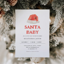 Santa Baby Vintag Winter Baby Dusche Einladung