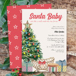 Santa Baby Vintage Weihnachtsdusche Einladung<br><div class="desc">Weihnachtsduscheinladung mit "Santa Baby rutscht einfach eine Wiege unter den Baum, für mich". Dieses Aquarelldesign besticht durch einen hellen Weihnachtsbaum, Wiege und Geschenke mit Retro-Typografie in einer genderneutralen Farbpalette. Whimsical, sonderbar und perfekt für die festliche Urlaubssaison. Bitte stöbern Sie in meiner Weihnachtskollektion für passende Artikel oder schreiben Sie mir, um...</div>
