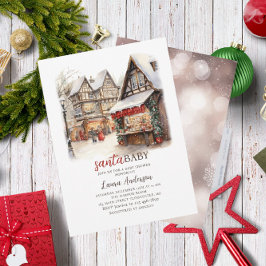 Santa Baby Watercolor Frohe Weihnachtsdusche Einladung