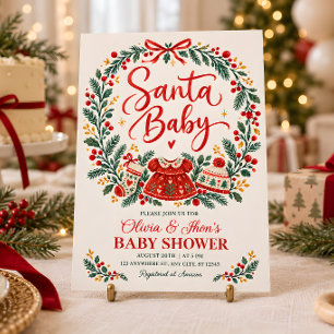 Santa Baby Weihnachten Folk Babyparty Einladung