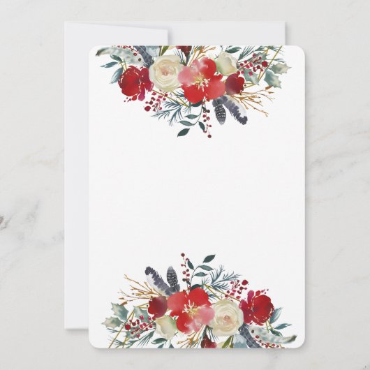 Santa Baby Weihnachten Red Greenery Gold Baby Dusc Einladung (Rückseite)