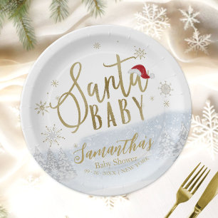 Santa Baby Weihnachten Winter Baby Shower Pappteller