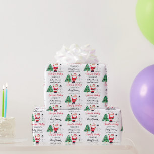 Santa Baby Weihnachten Winter Rot Baby Shower Geschenkpapier