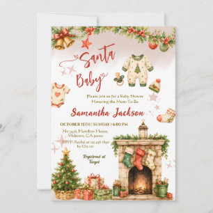 Santa Baby Weihnachten Winterfeier Baby Shower Einladung
