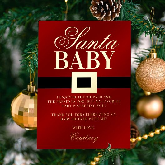 Santa Baby | Weihnachts-Baby-Dusche Danke, wirklic Folieneinladung