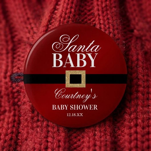 Santa Baby | Weihnachts-Baby-Party Button