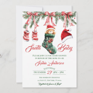 Santa Baby Weihnachts-Baby-Party Einladung