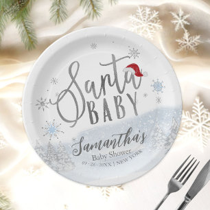 Santa Baby Weihnachts-Baby-Party-Papierteller Pappteller