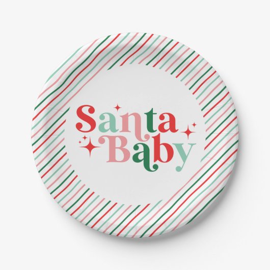 Santa Baby Weihnachts-Baby-Party Pappteller (Vorderseite)