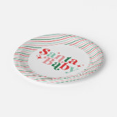 Santa Baby Weihnachts-Baby-Party Pappteller (Schrägansicht)