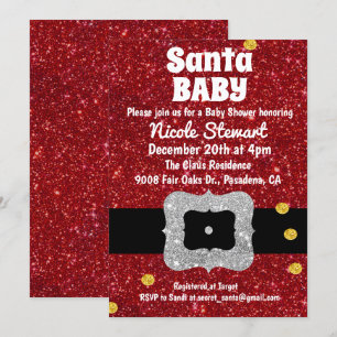 Santa Baby Weihnachts-Baby-Shower-Einladung Einladung