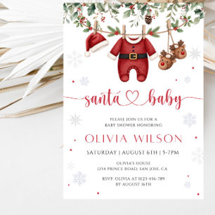 Santa Baby Weihnachts-Baby-Shower-Einladung Einladung