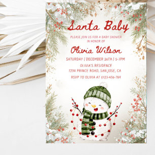 Santa Baby Weihnachts-Baby-Shower-Einladung Einladung