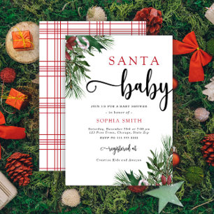 Santa Baby Weihnachts-Baby-Shower-Einladung Einladung