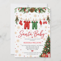 Santa Baby Weihnachts-Baby-Shower-Einladung