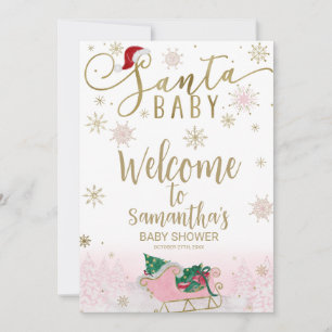 Santa Baby Weihnachts-Baby-Shower-Willkommensschil Einladung