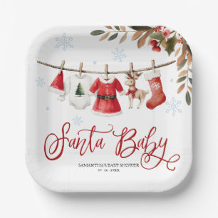 Santa Baby Weihnachts-Babyparty Pappteller