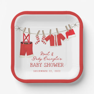 Santa Baby Weihnachts-Babyparty Pappteller