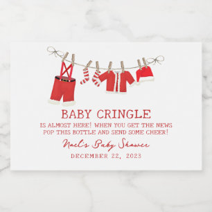 Santa Baby Weihnachts-Babyparty Schaumweinetikett