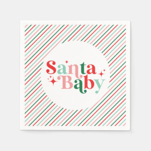 Santa Baby Weihnachts-Babyparty Serviette