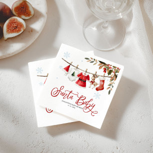 Santa Baby Weihnachts-Mädchen-Baby-Party Serviette