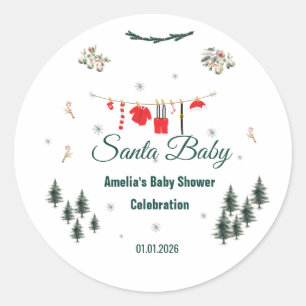 Santa Baby Weihnachts-Thema Baby Shower Runder Aufkleber