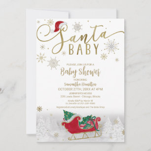 Santa Baby Weihnachts Winter Baby Dusche Einladung