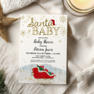Santa Baby Weihnachts Winter Baby Dusche Einladung