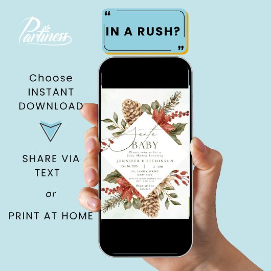 Santa Baby Weihnachts Winter Baby Dusche Einladung