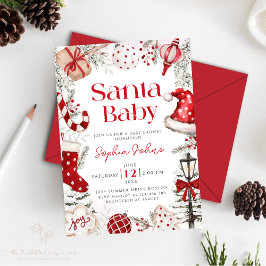 Santa Baby Weihnachts Winter Baby Dusche Einladung