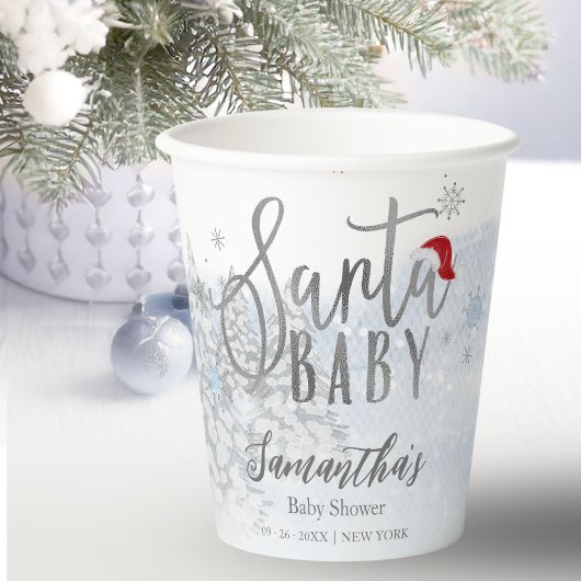 Santa Baby Weihnachts Winter Baby Dusche Pappbecher