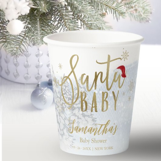 Santa Baby Weihnachts Winter Baby Dusche Pappbecher
